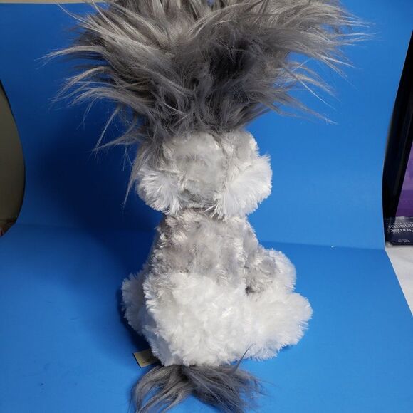 Adorable Gray Angora Bunny Plush Rabbit Stuffed Animal Toy Easter Plushie - Picture 6 of 10